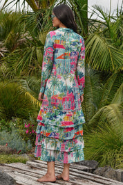 Frill-er Instinct Dress- Teal Print