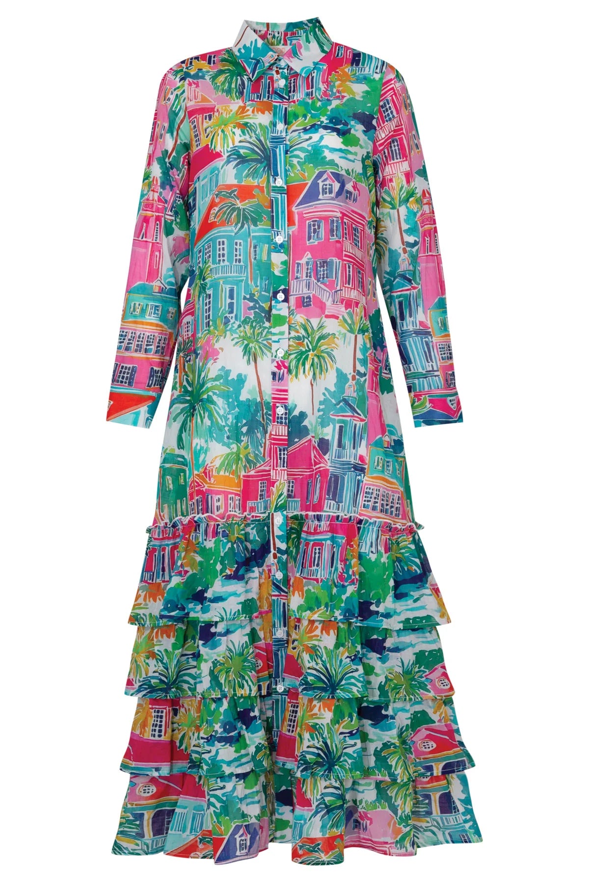 Frill-er Instinct Dress- Teal Print