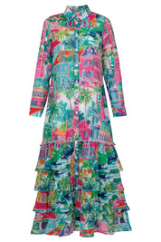 Frill-er Instinct Dress- Teal Print