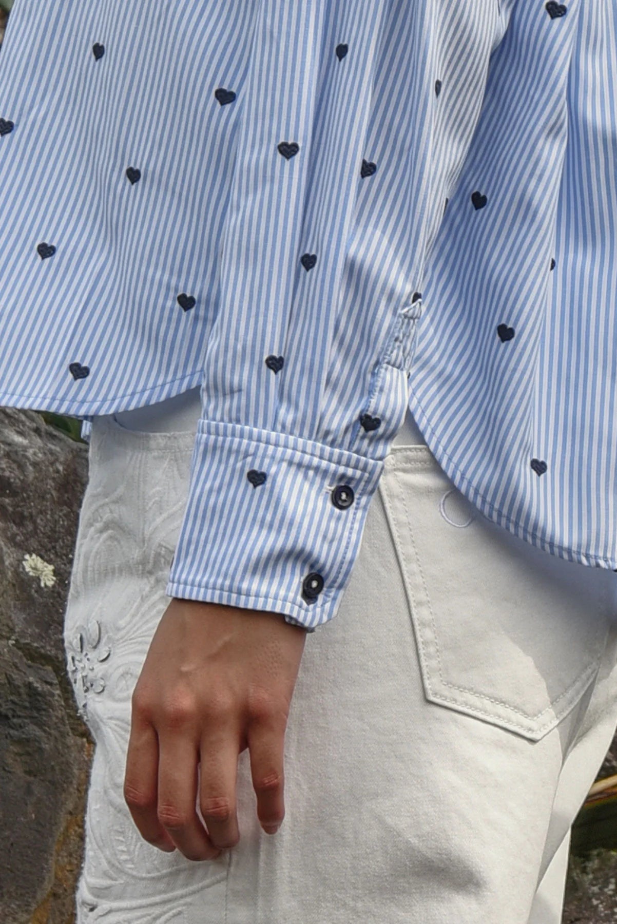 Heart Line Shirt-  Blue