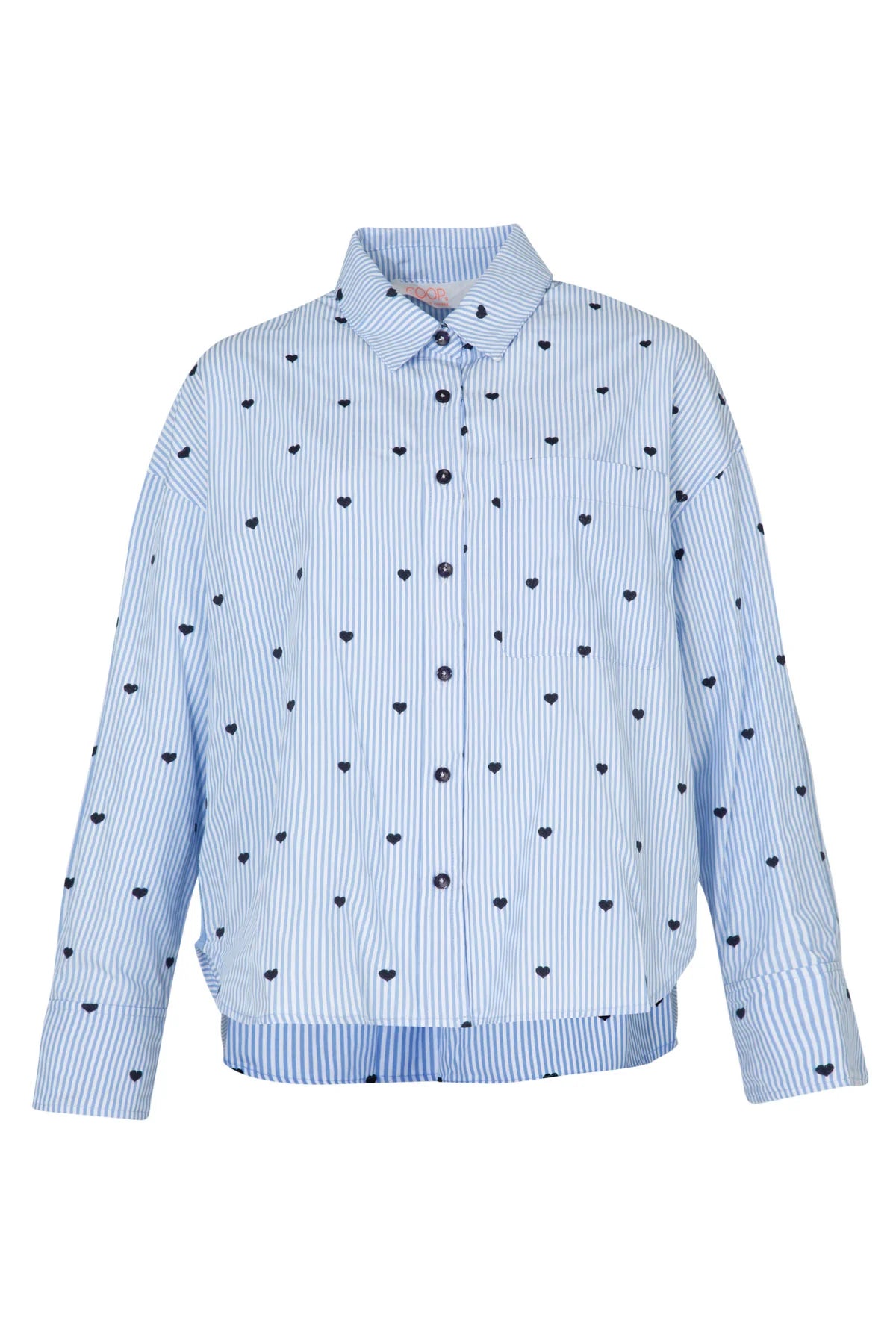 Heart Line Shirt-  Blue