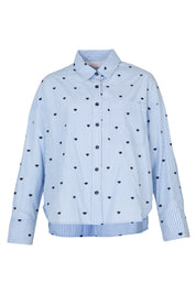 Heart Line Shirt-  Blue