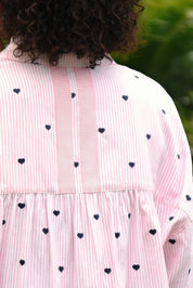 Heart Line Shirt- Pink