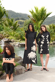 Sewing the Seeds Dress- Black & Cream