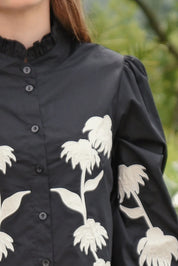 Sewing the Seeds Dress- Black & Cream