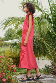 Three-Mendous Blooms Dress-Pink & Red