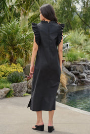 Three-Mendous Blooms Dress- Black & Cream