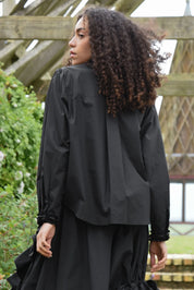 Pressed for Frill Shirt- Black - Presence Hamilton
