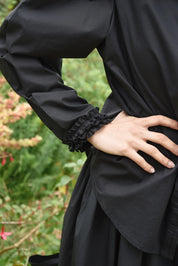Pressed for Frill Shirt- Black - Presence Hamilton
