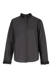 Pressed for Frill Shirt- Black - Presence Hamilton