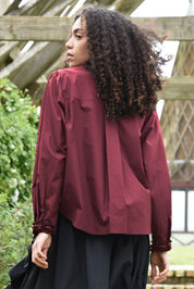 Pressed for Frill Shirt- Maroon - Presence Hamilton