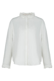Pressed for Frill Shirt- White - Presence Hamilton