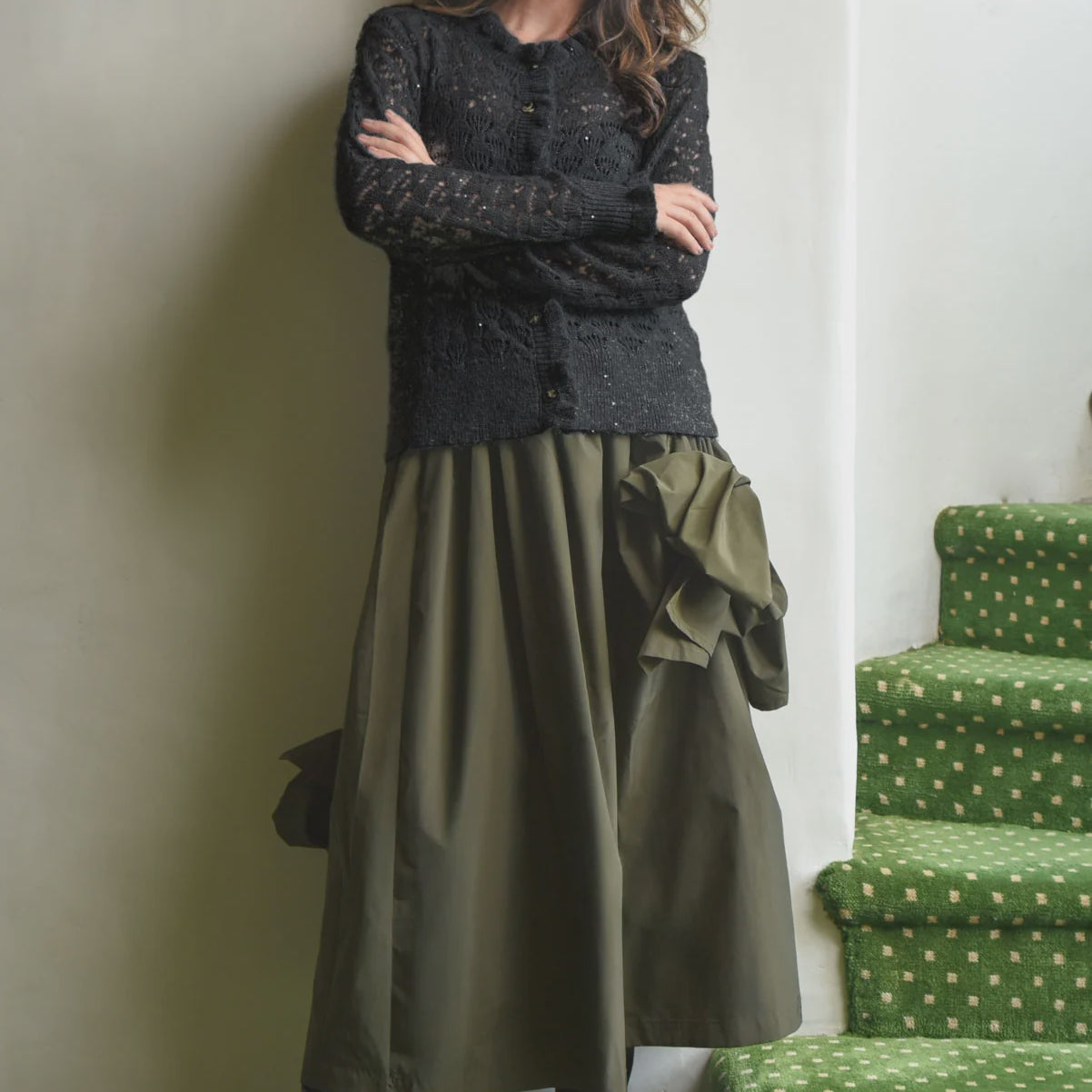 Go Big or Bow Home Skirt - Khaki - Presence Hamilton