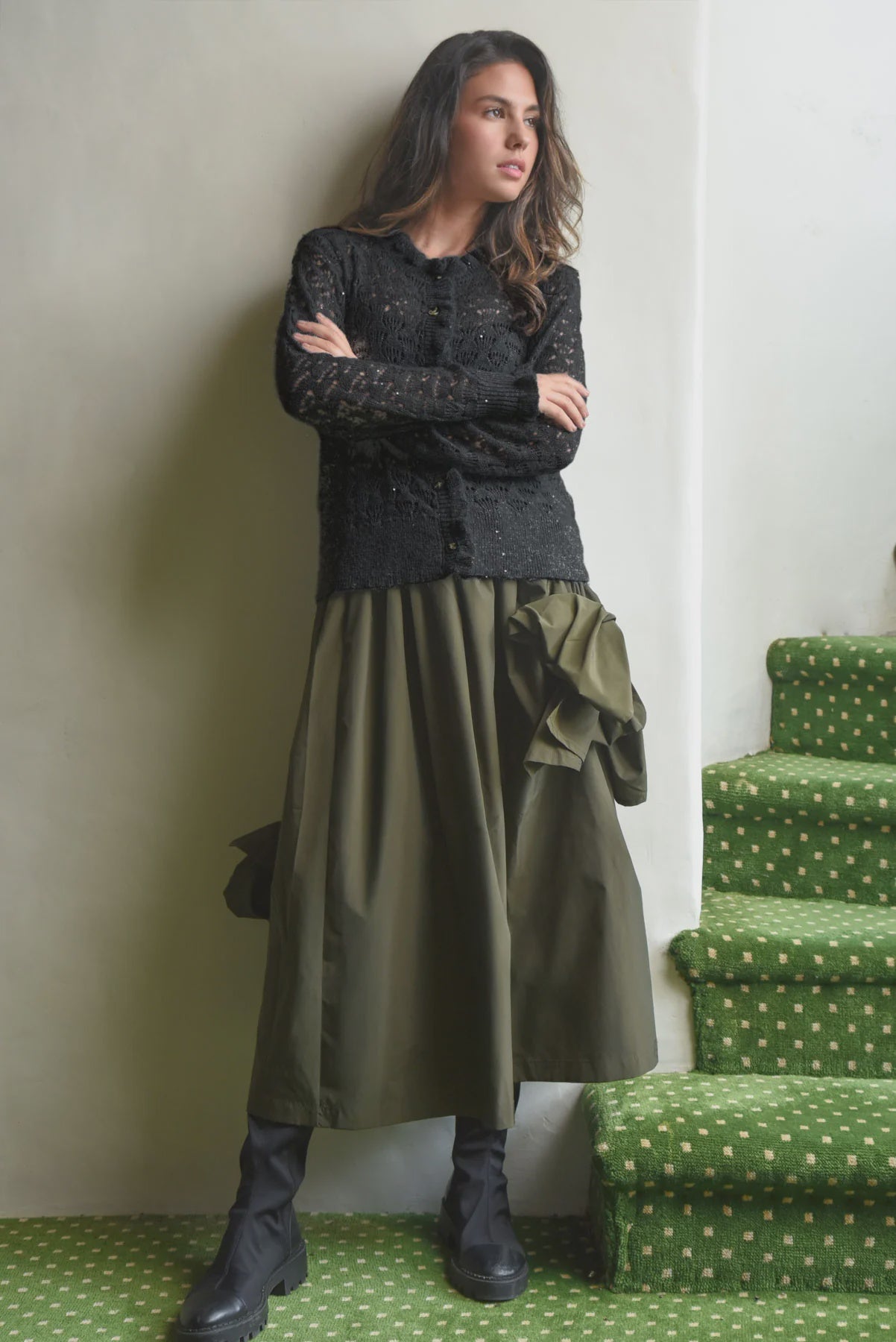 Go Big or Bow Home Skirt - Khaki