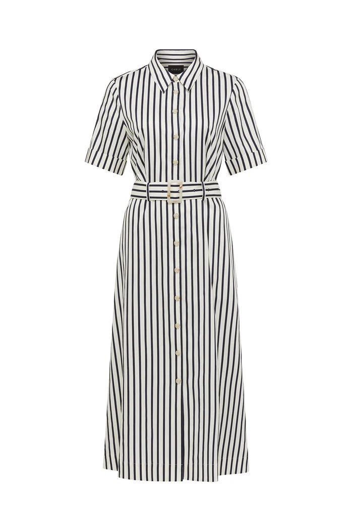 Lina Stripe Shirt Dress