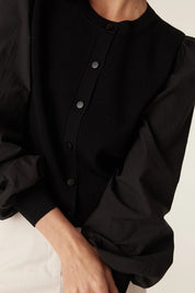 Crepe Spring Cardigan - Black