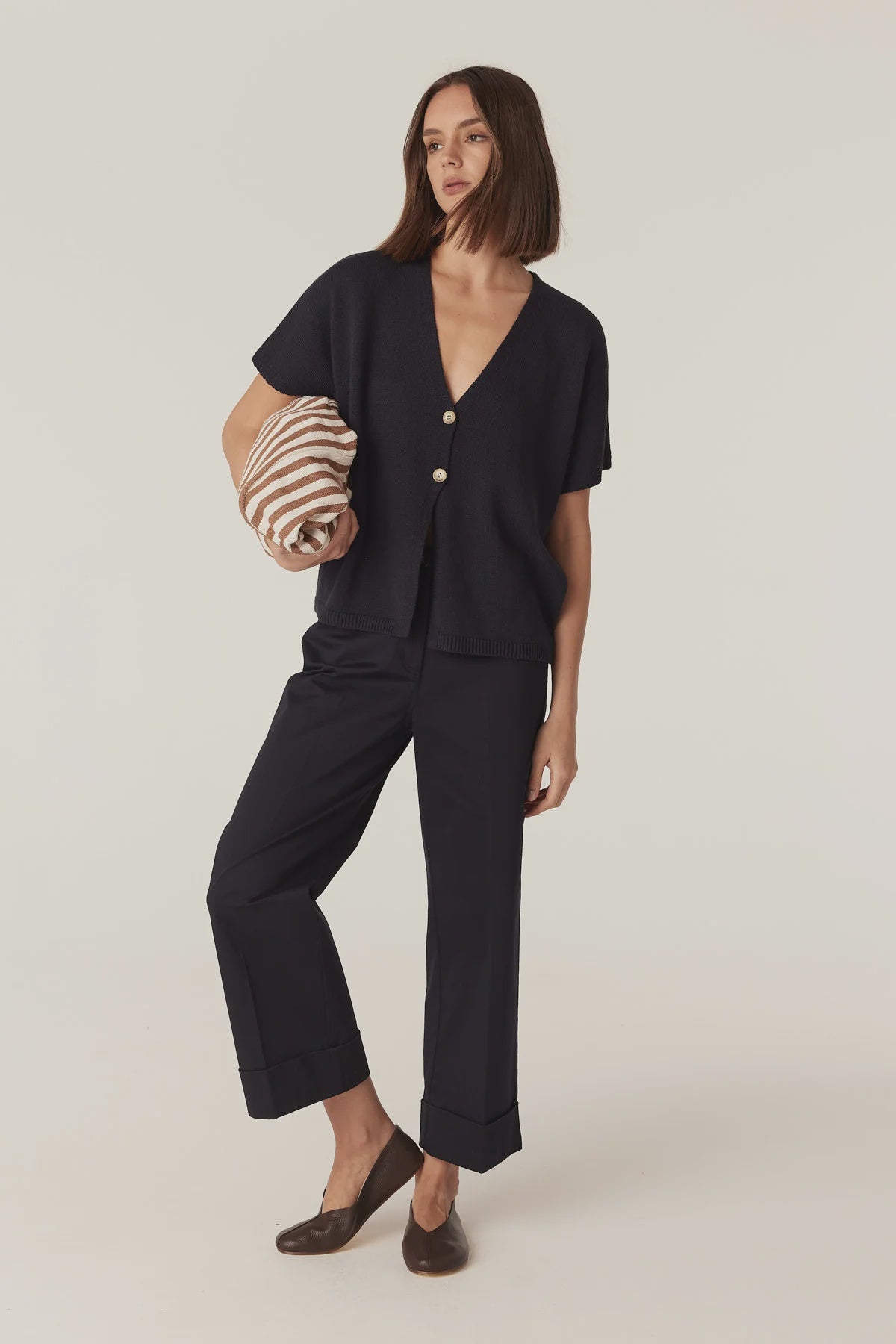 Flax Relaxed Top - Navy