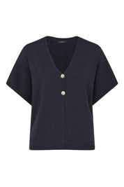 Flax Relaxed Top - Navy
