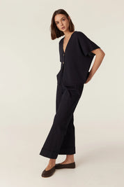 Flax Relaxed Top - Navy