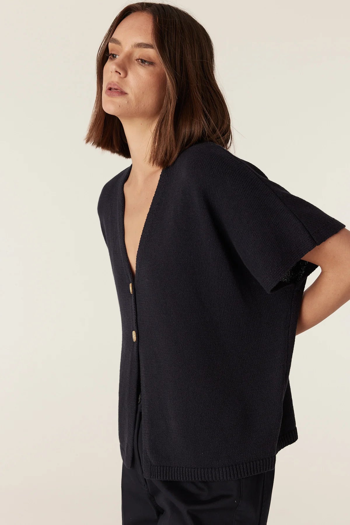 Flax Relaxed Top - Navy