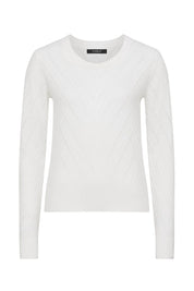 Cotton Cashmere Crew  Jumper - White