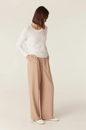Cotton Cashmere Crew  Jumper - White