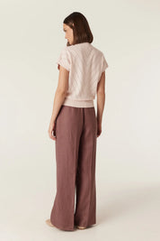 Cotton Cashmere V Top - Pink