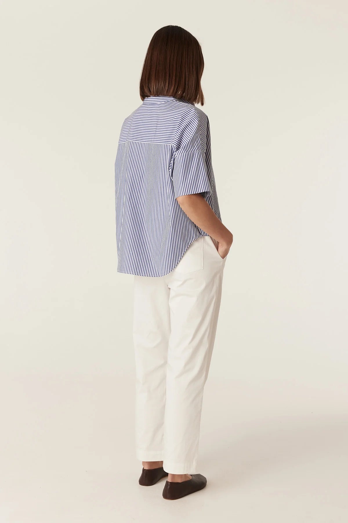 Cove Boxy Shirt -Blue Stripe