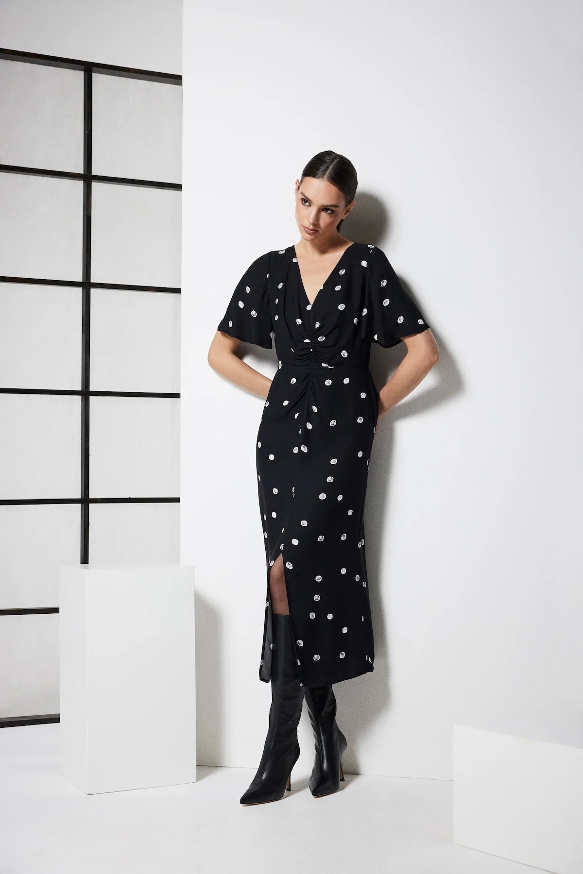 Hepburn Dress - Black Spot
