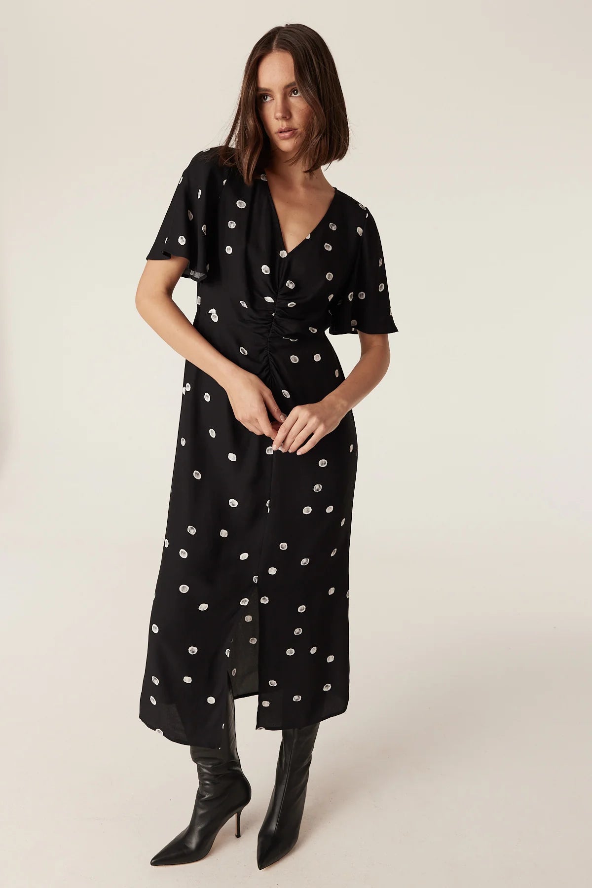 Hepburn Dress - Black Spot