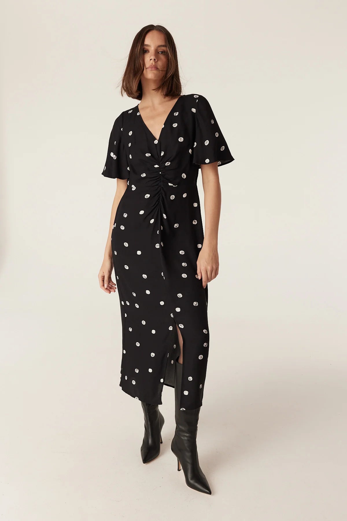 Hepburn Dress - Black Spot