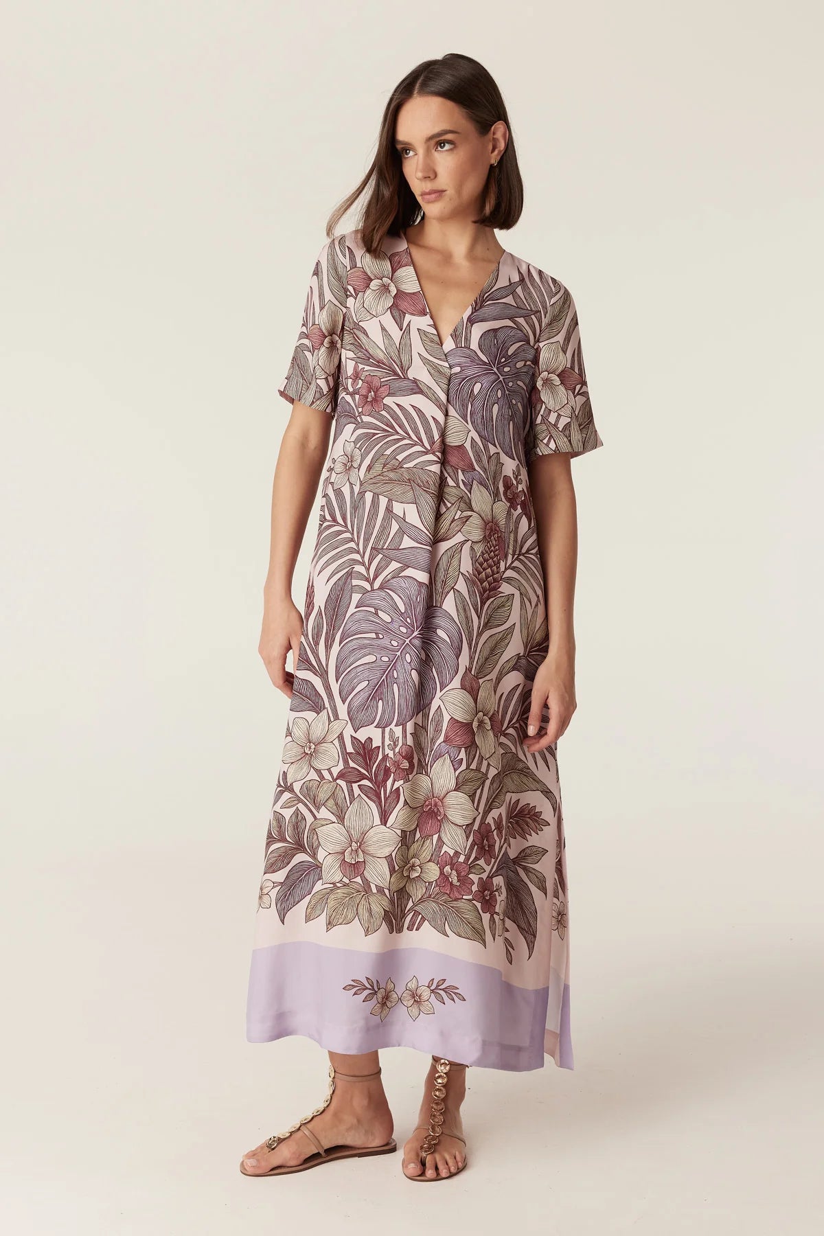 Erika Kaftan Dress - Paradise Print