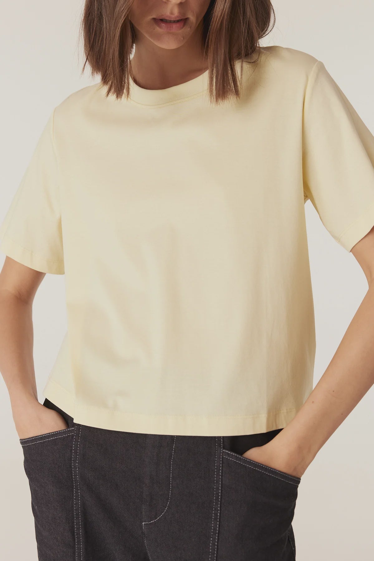 Pima Boxy Tee - Yellow