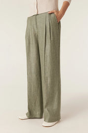 Evelyn Linen Pant - Green