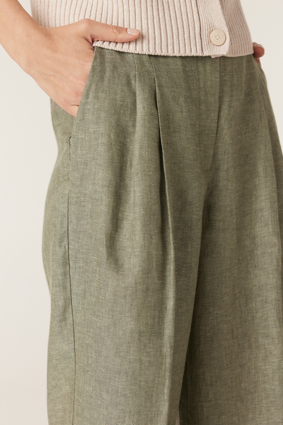 Evelyn Linen Pant - Green