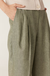 Evelyn Linen Pant - Green