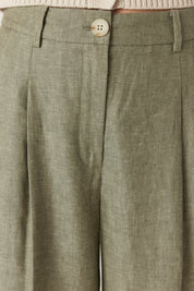 Evelyn Linen Pant - Green