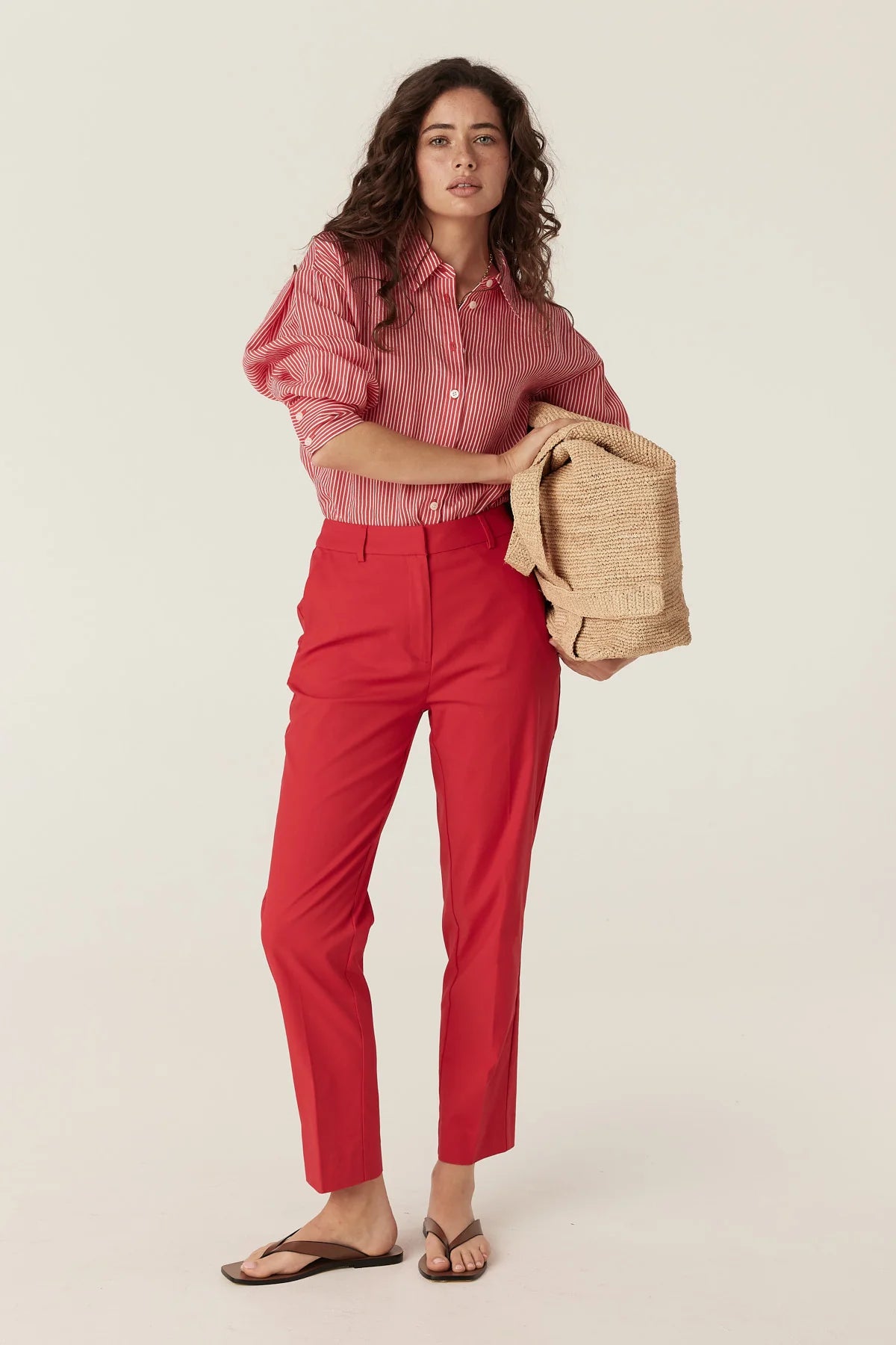 Castela Stripe Shirt -Red