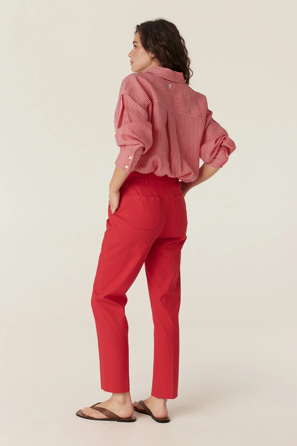Castela Stripe Shirt -Red