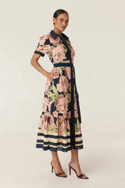 Evita Maxi Dress- Plum Rose Print