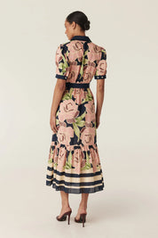Evita Maxi Dress- Plum Rose Print