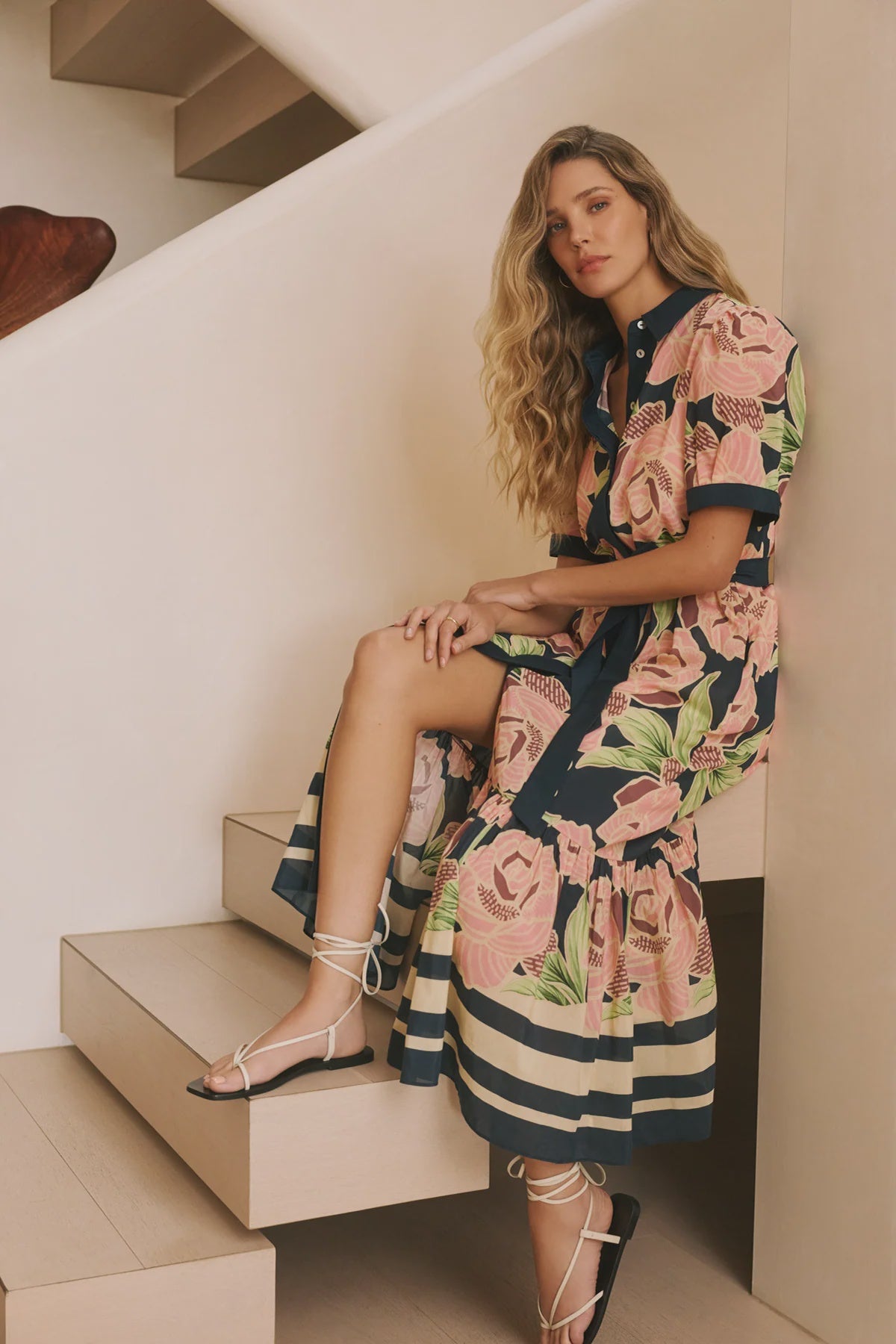 Evita Maxi Dress- Plum Rose Print