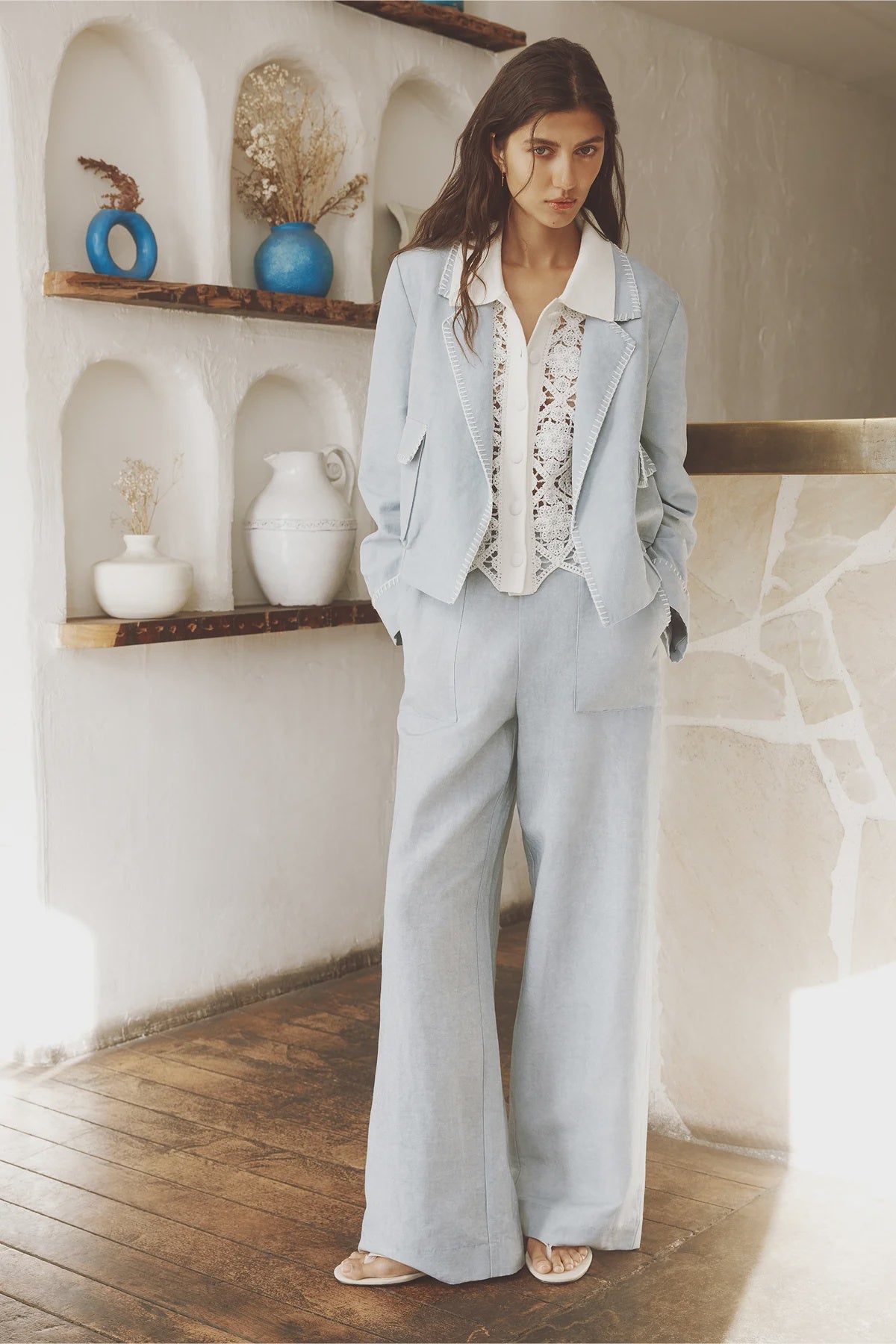 Leona Pant - Ice Blue