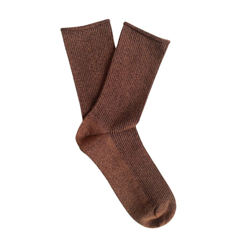 KLUE Glitter Lurex Socks - Camel Brown