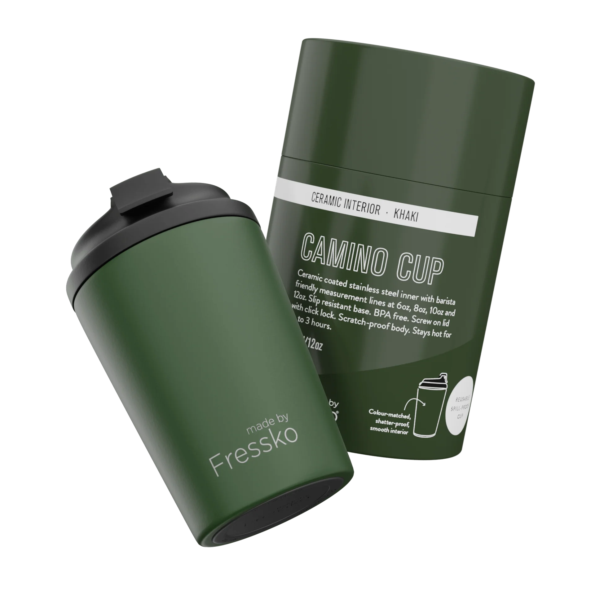 Camino Ceramic Cup 12oz-Khaki
