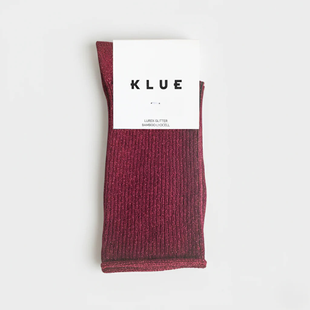 KLUE Glitter Lurex Socks - Cherry