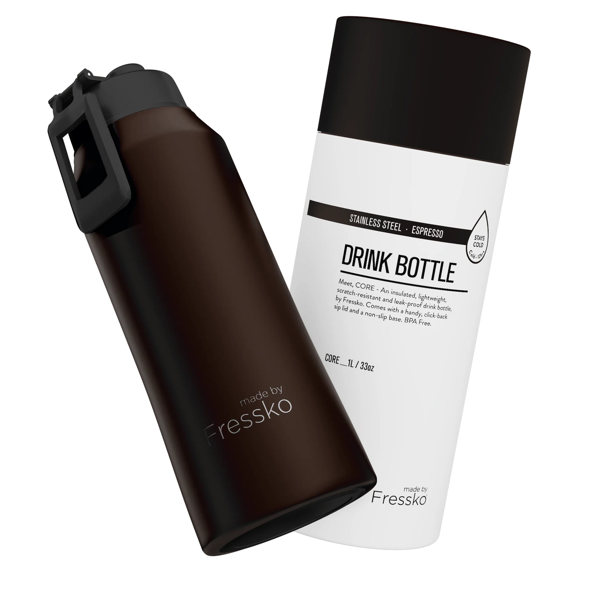 Core Drink Bottle 1L/34oz - Espresso