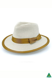 Boston Fedora- Beige & Caramel