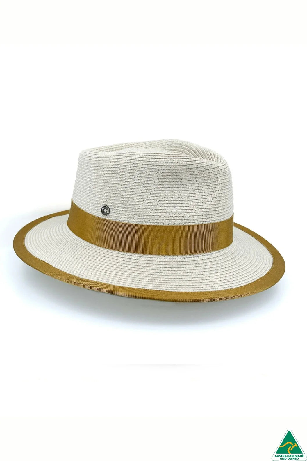Boston Fedora- Beige & Caramel