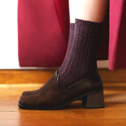KLUE Silk & Wool Dust Star Socks- Burgundy